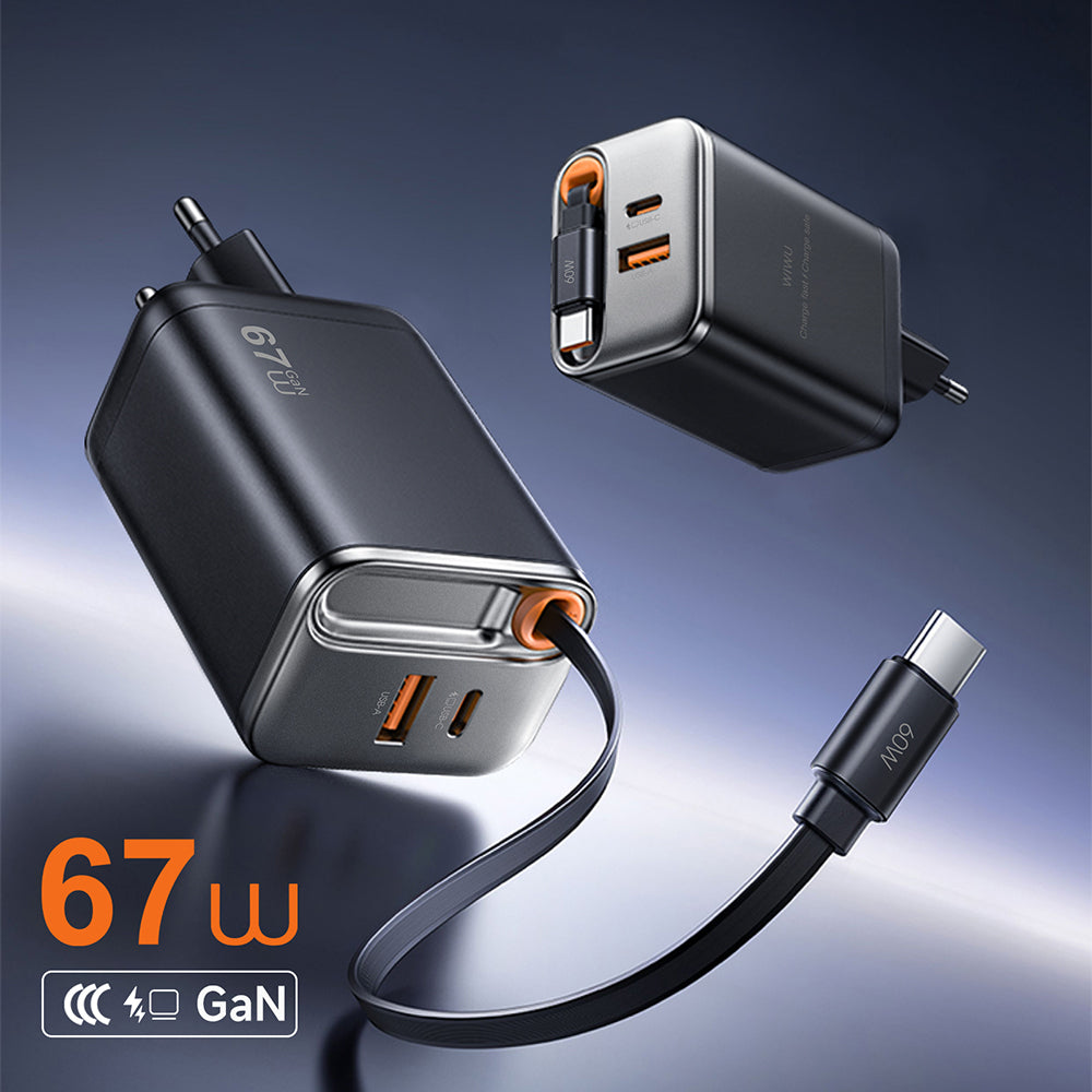 Wiwu Wi-G020 Helix Serisi GaN Teknolojili Hızlı Şarj Başlığı USB-A to Type-C PD 65W Type-C Kablolu Şarj Seti Wiwu Wi-G020 Helix Serisi GaN Teknolojili Hızlı Şarj Başlığı USB-A to Type-C PD 65W Type-C Kablolu Şarj Seti